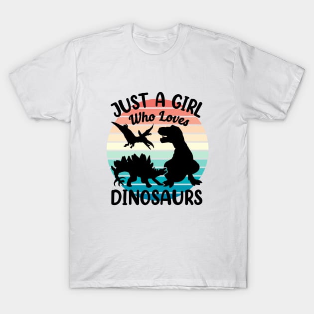 Just a girl who loves Dinosaurs 8 b T-Shirt by Disentangled